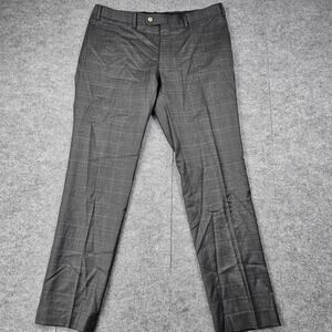 Indochino Pants Mens 34x30 Gray Plaid Check Dress Soho Classic Trousers Staple